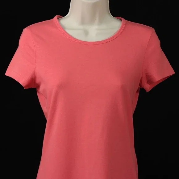Energie Womens My Favorite Tee T-Shirt L Large Salmon Pink Stretch Short Sleeve - Picture 2 of 8